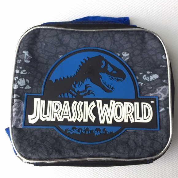 Other - Jurassic Park World Insulated Lunch Bag Box Black Blue Kids School Dinosaur Trex